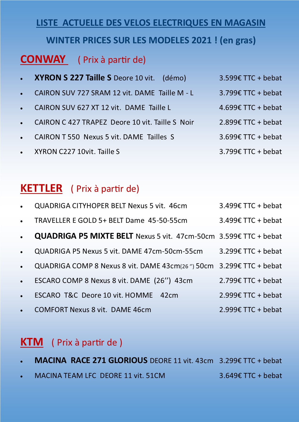 LISTE E-BIKES 2